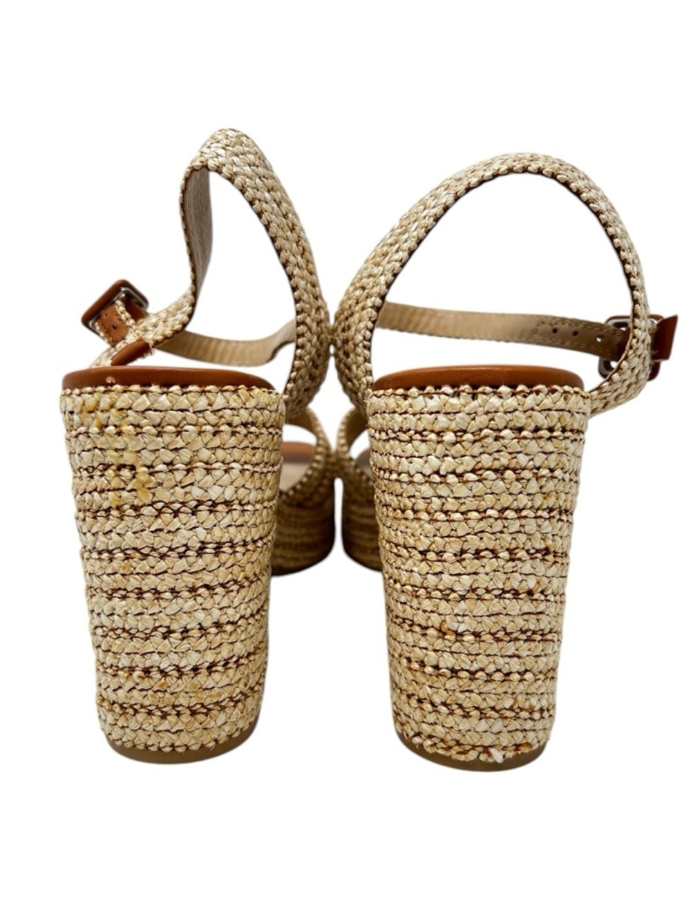 Soda Woven Platform Sandals in Natural Tan and Beige - Picture 6 of 9